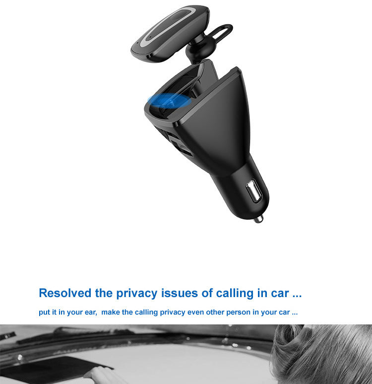 JMT-298442 Wireless Bluetooth Headset with Dual USB Charging Compartment for Cars