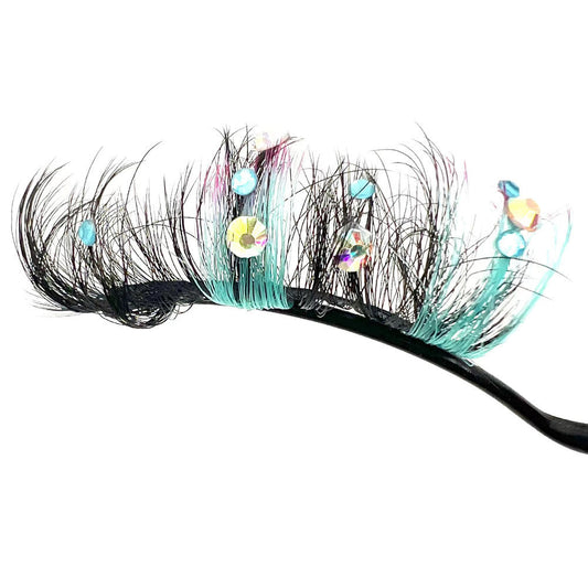 JMT-298570 Handmade Diamond Glitter False Eyelashes – Mink-Shaped Solid Color Styles ZC201-JZ to ZC210-JZ