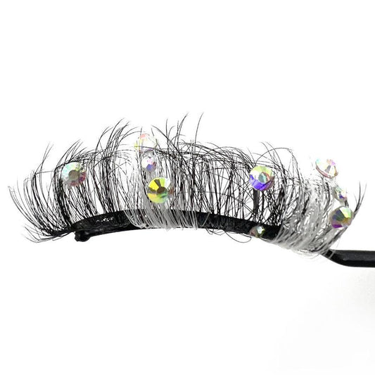 JMT-298570 Handmade Diamond Glitter False Eyelashes – Mink-Shaped Solid Color Styles ZC201-JZ to ZC210-JZ