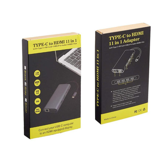 JMT-298634 11-in-1 Type-C Docking Station with HDMI and Network Card All-in-One Converter