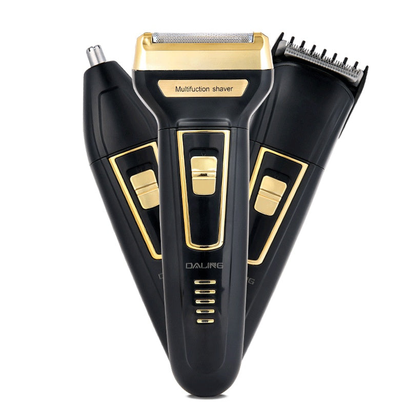 JMT-298698 Rechargeable Electric Razor with Nose and Hair Cutting Heads - Model DL 9001, 60 Minutes Use Time