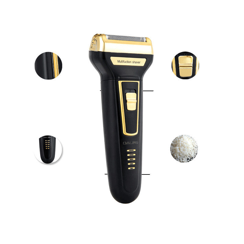 JMT-298698 Rechargeable Electric Razor with Nose and Hair Cutting Heads - Model DL 9001, 60 Minutes Use Time