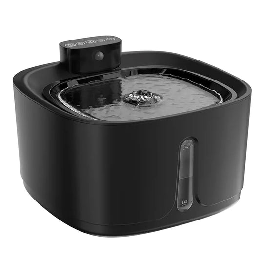 JMT-298826 Cordless Black Plastic Cat Water Fountain with Filter and Battery