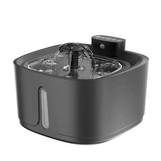 JMT-298826 Cordless Black Plastic Cat Water Fountain with Filter and Battery