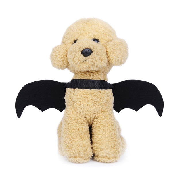 JMT-298954 Bat Wing Costume for Pets - Black Polyester and Felt Halloween Apparel for Small Animals