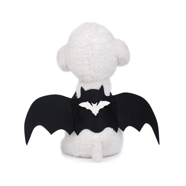 JMT-298954 Bat Wing Costume for Pets - Black Polyester and Felt Halloween Apparel for Small Animals