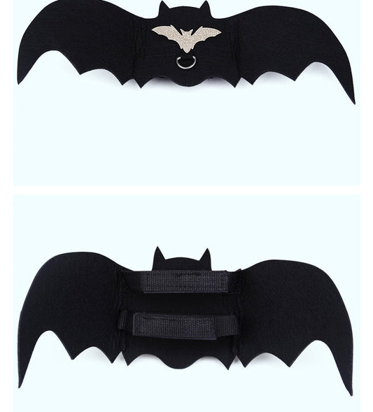 JMT-298954 Bat Wing Costume for Pets - Black Polyester and Felt Halloween Apparel for Small Animals
