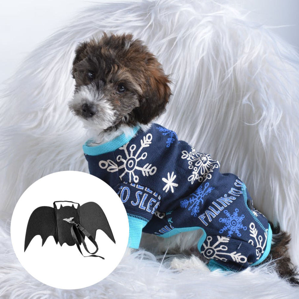 JMT-298954 Bat Wing Costume for Pets - Black Polyester and Felt Halloween Apparel for Small Animals