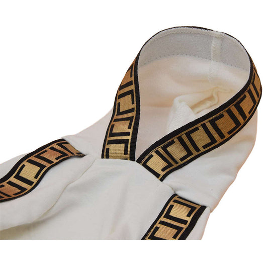 JMT-299082 Cotton Casual Webbing Dog Clothes in Black and White - Suitable for All Sizes