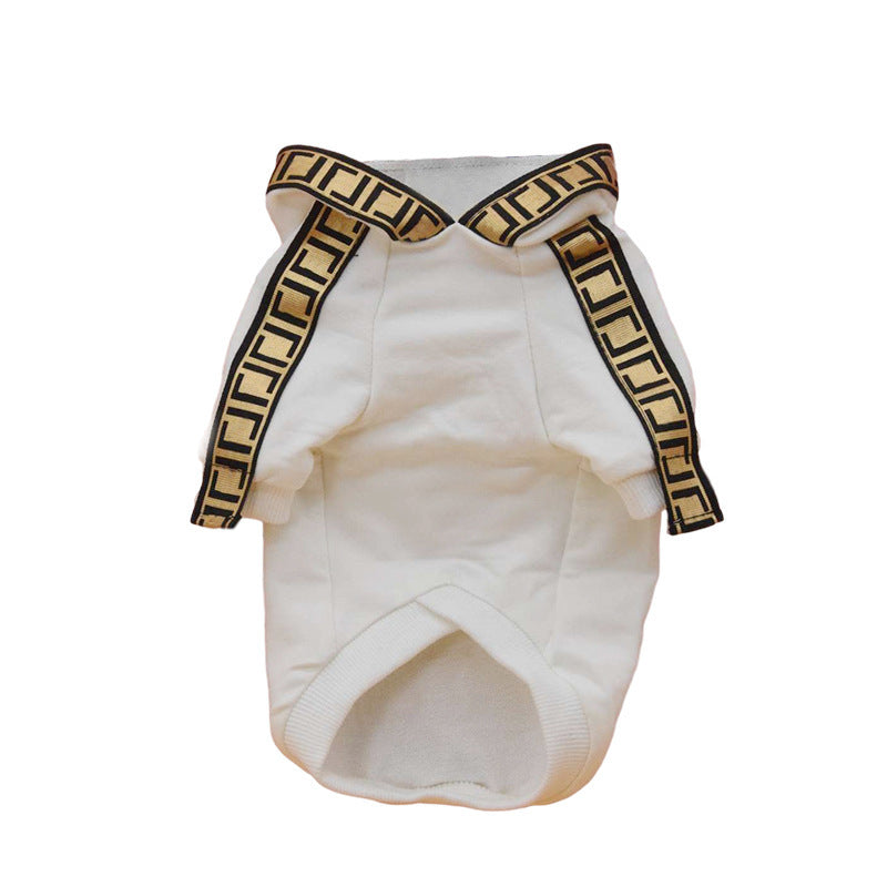 JMT-299082 Cotton Casual Webbing Dog Clothes in Black and White - Suitable for All Sizes