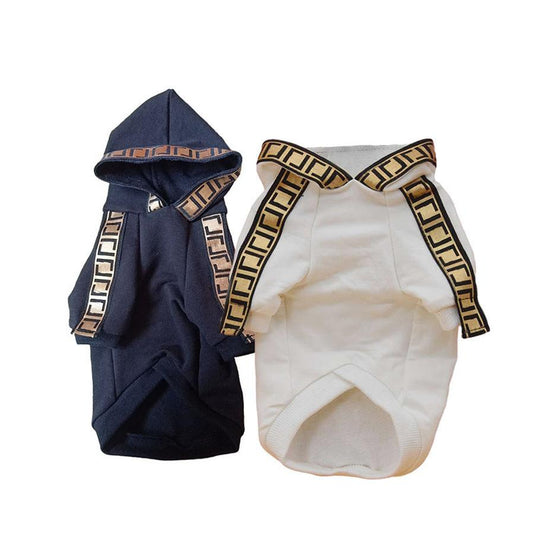JMT-299082 Cotton Casual Webbing Dog Clothes in Black and White - Suitable for All Sizes