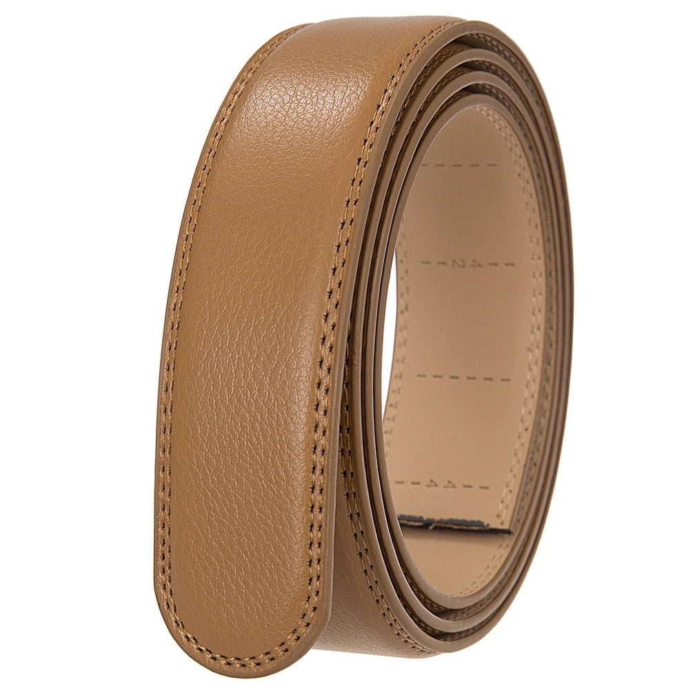 JMT-299210 Automatic Buckle Two-Layer Leather Belt for Men