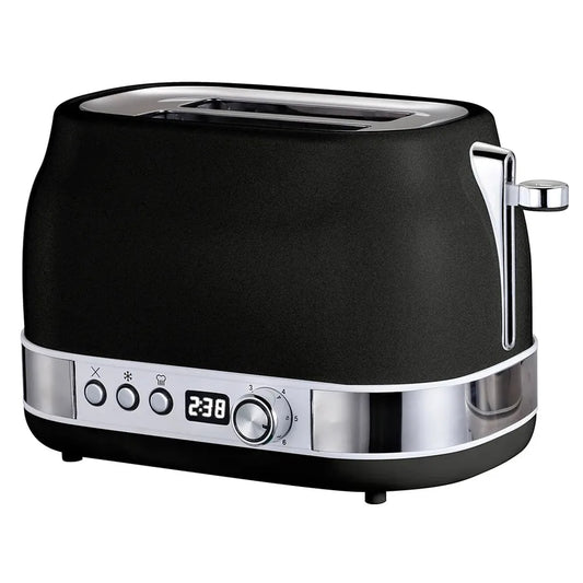 JMT-299274 Digital 2-Slice Retro Toaster for Efficient Breakfast Preparation in Stylish Black Finish