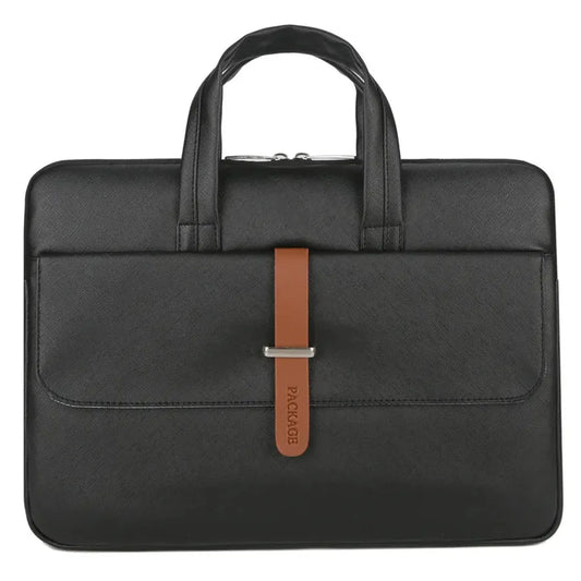 JMT-299274 Unisex Waterproof PU Leather Briefcase with Trolley Slot for Laptops - 36*26*3cm