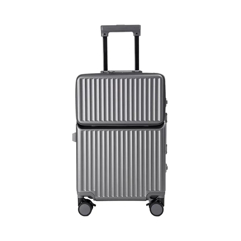 JMT-299338 Compact 20-Inch Modern Carry-On Suitcase with Cup Holder and Lightweight PC & ABS Design