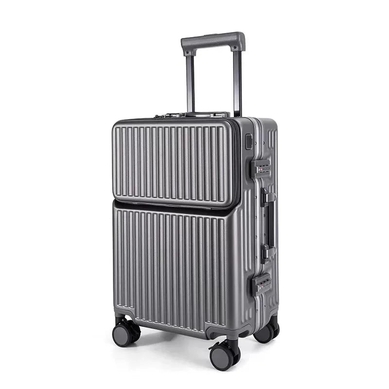 JMT-299338 Compact 20-Inch Modern Carry-On Suitcase with Cup Holder and Lightweight PC & ABS Design