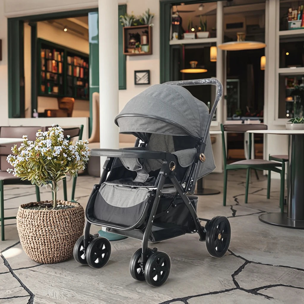 JMT-299466 Convertible Baby Stroller with Extra Basket and Bassinet for Newborns