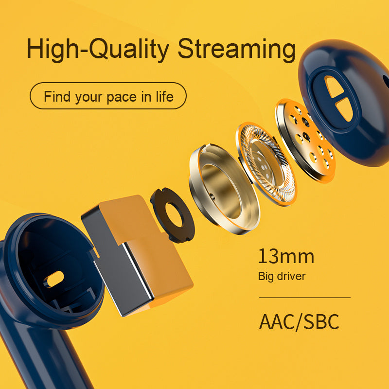 JMT-299594 Wireless Bluetooth Semi-In-Ear Headset for Sports and Running with Battery Display and Voice Control - Blue