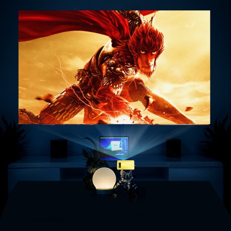 JMT-299786 1080P LED Mini High-Definition Projector with Portable Design and Built-in Speaker