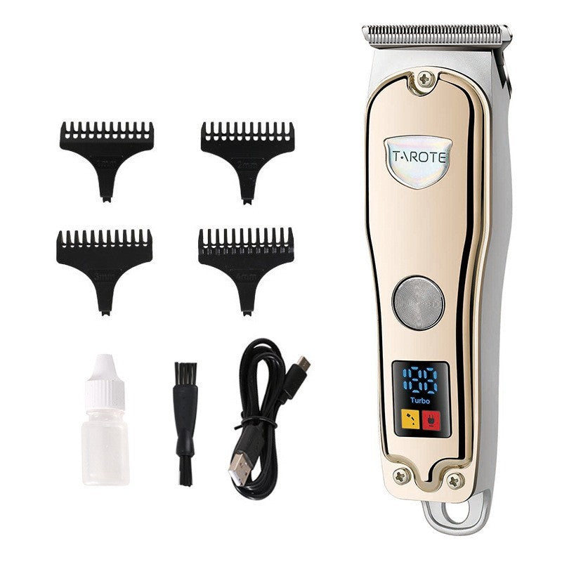 JMT-299850 USB Rechargeable Hair Clipper with Titanium Alloy Blade and LCD Display