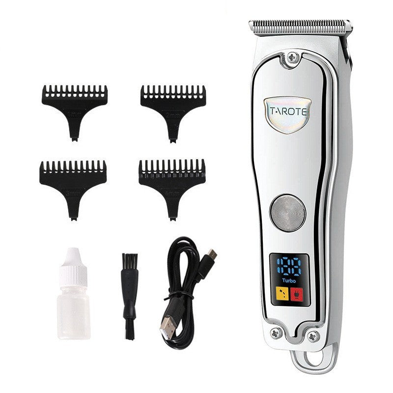 JMT-299850 USB Rechargeable Hair Clipper with Titanium Alloy Blade and LCD Display
