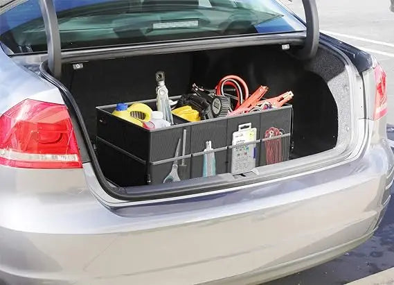 JMT-300234 Collapsible 3-Compartment Car Trunk Organiser for Efficient Vehicle Storage