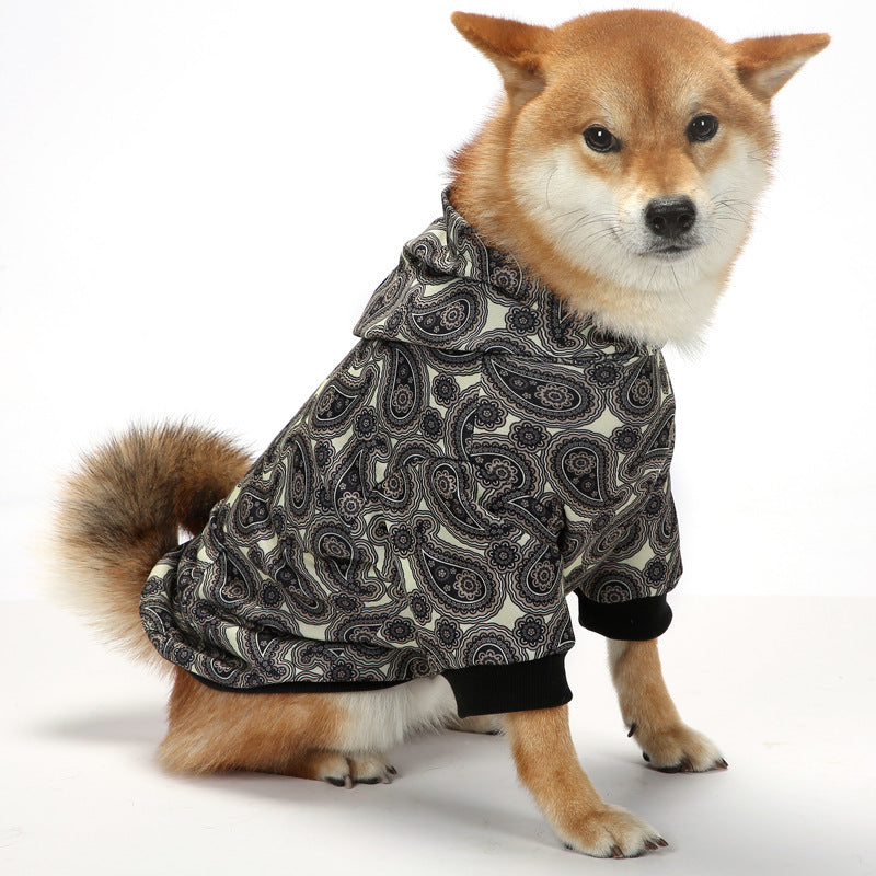 JMT-300234 Thick Fleece-Lined Plaid Hooded Two-Leg Dog Sweater for Winter Wear