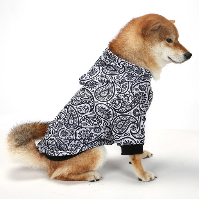 JMT-300234 Thick Fleece-Lined Plaid Hooded Two-Leg Dog Sweater for Winter Wear