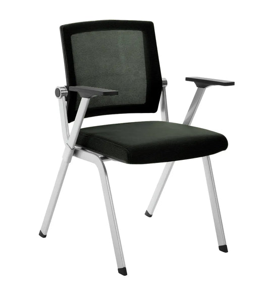 JMT-300362 Modern Fabric Stackable Chair with Armrests for Office and Waiting Areas - Model M2-SH - Waterproof and Fire-Retardant Upholstery