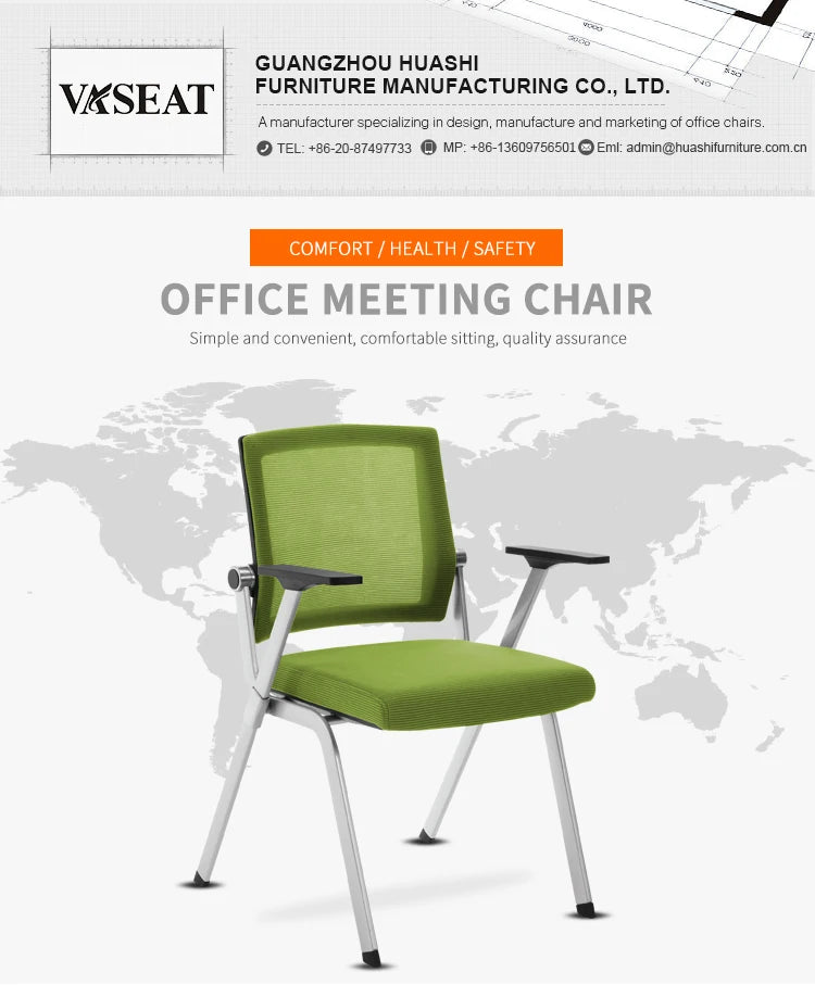 JMT-300362 Modern Fabric Stackable Chair with Armrests for Office and Waiting Areas - Model M2-SH - Waterproof and Fire-Retardant Upholstery