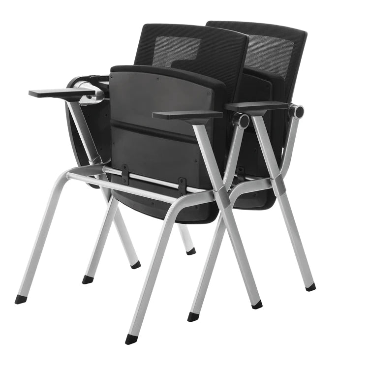 JMT-300362 Modern Fabric Stackable Chair with Armrests for Office and Waiting Areas - Model M2-SH - Waterproof and Fire-Retardant Upholstery