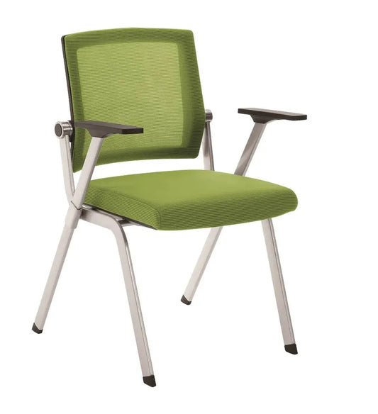 JMT-300362 Modern Fabric Stackable Chair with Armrests for Office and Waiting Areas - Model M2-SH - Waterproof and Fire-Retardant Upholstery