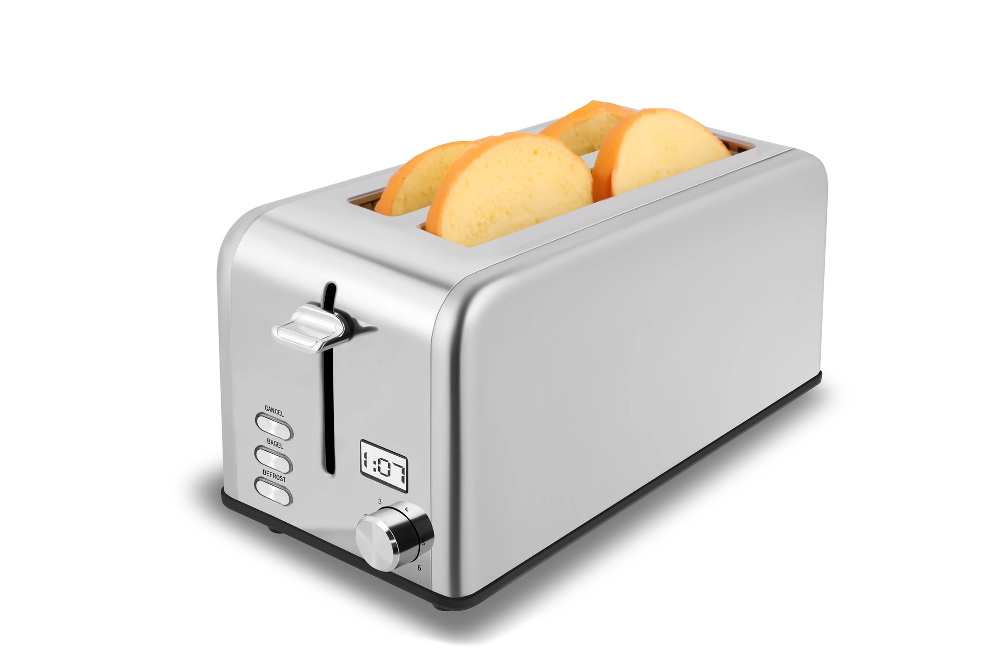 JMT-300554 Stainless Steel Long Slot Toaster with LCD Display for 4 Slices and Grill Function