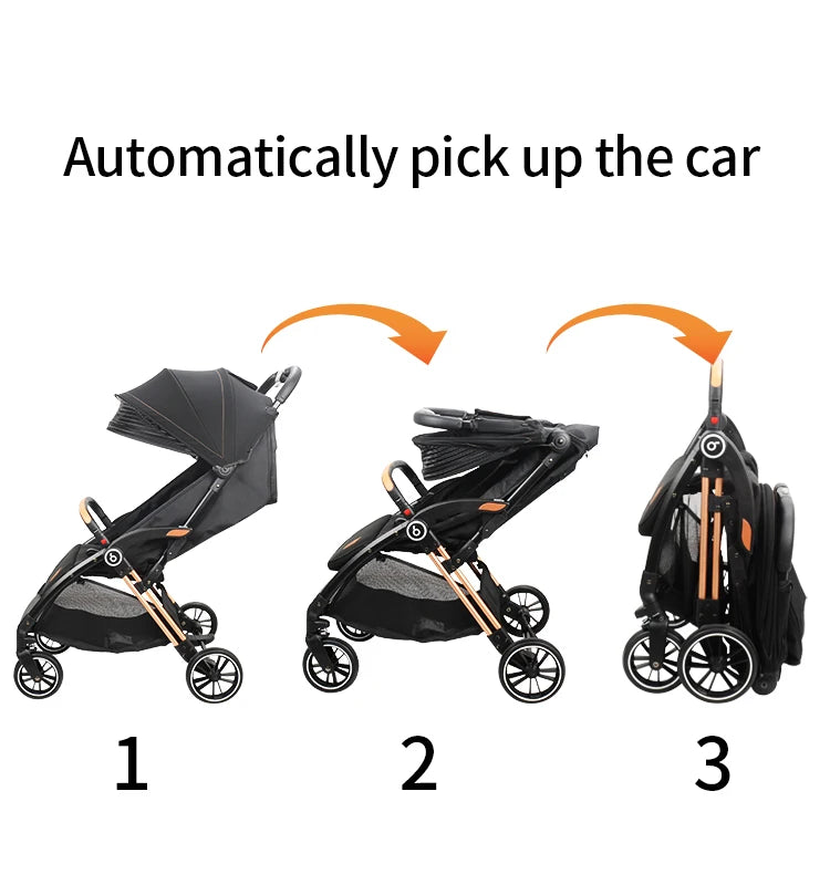 JMT-300938 Luxury Convertible High Landscape 3-in-1 Baby Stroller with Auto Folding Features