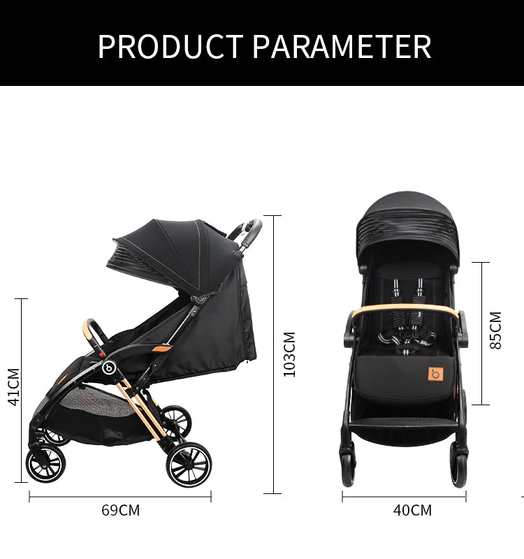 JMT-300938 Luxury Convertible High Landscape 3-in-1 Baby Stroller with Auto Folding Features