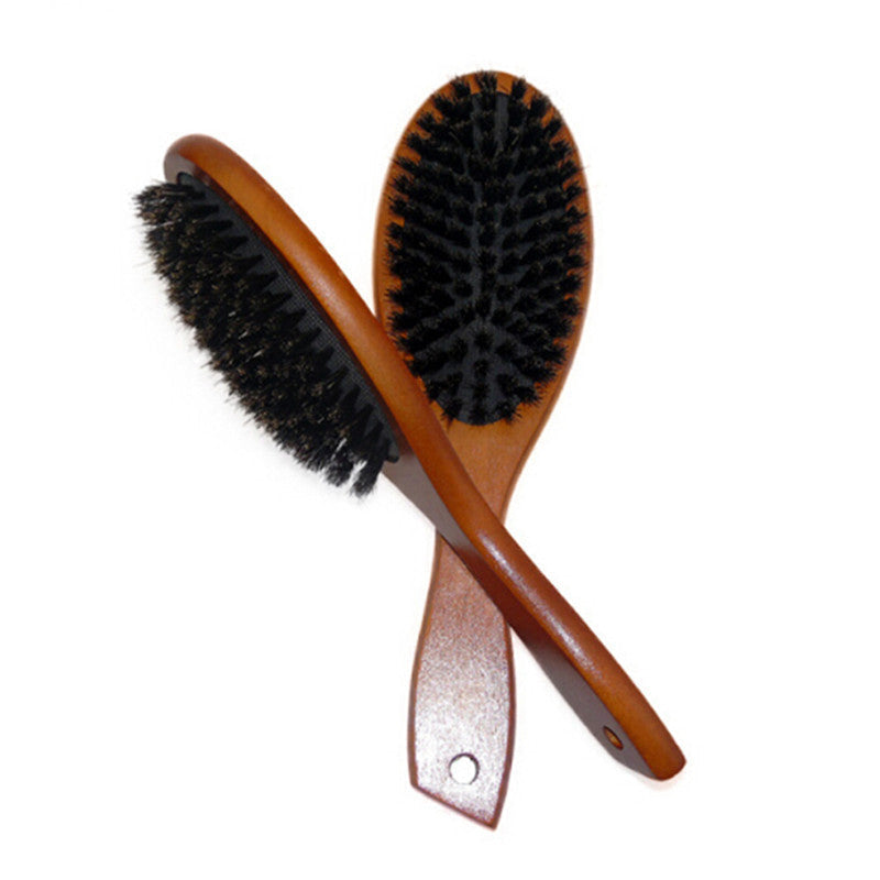 JMT-301130 Brown Lotus Hemu Full Pig Mane Comb - Light Brown, 36cm x 17cm