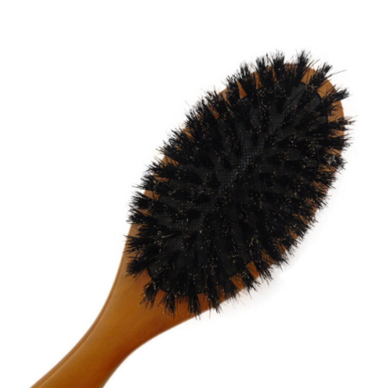 JMT-301130 Brown Lotus Hemu Full Pig Mane Comb - Light Brown, 36cm x 17cm