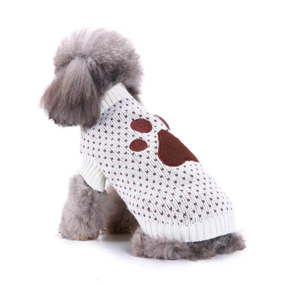JMT-301386 Cozy Christmas Snowflake Pattern Dog Sweater for Winter Wear