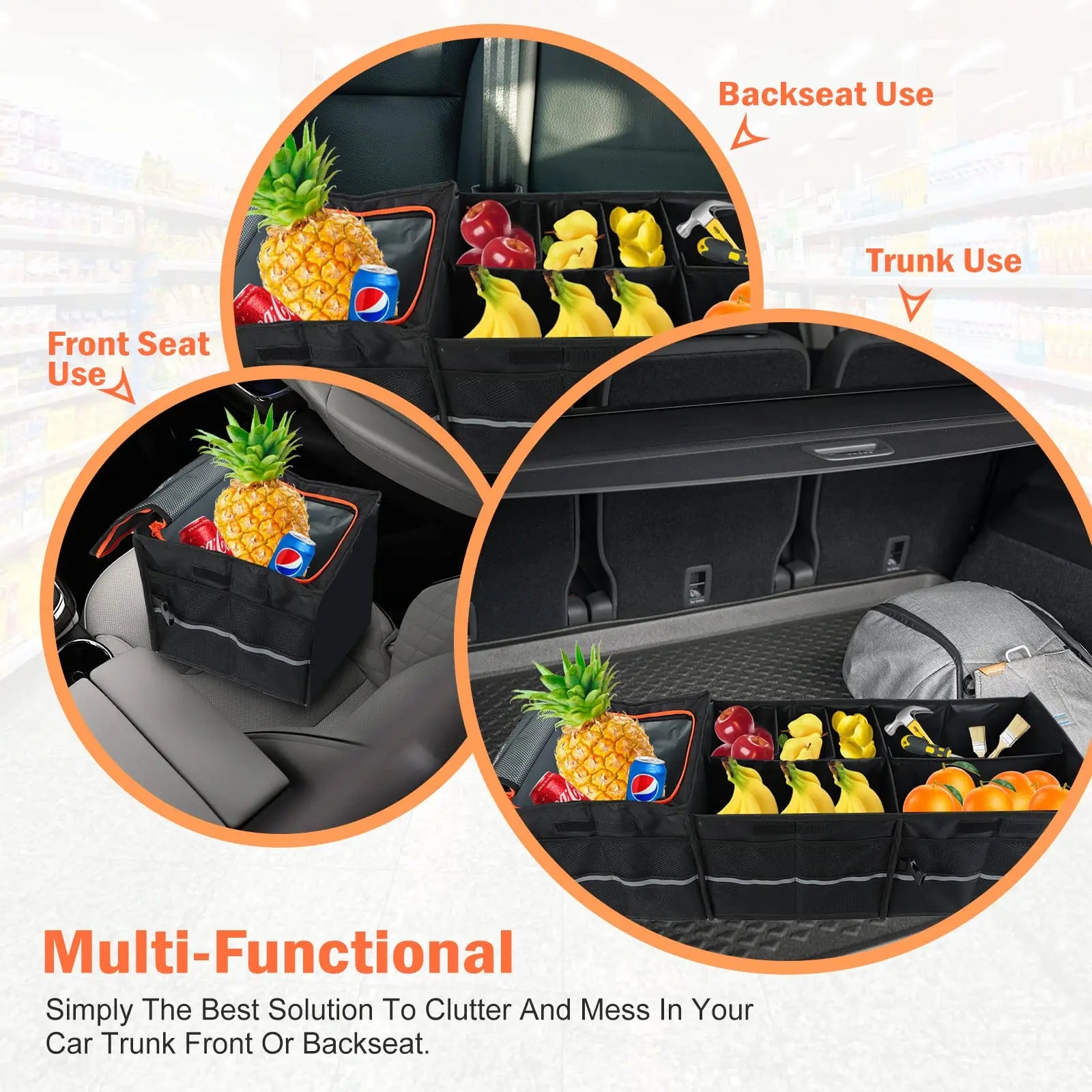 JMT-301386 Spacious Collapsible Car Trunk Organizer and Cooler Bag for Efficient Storage Solutions
