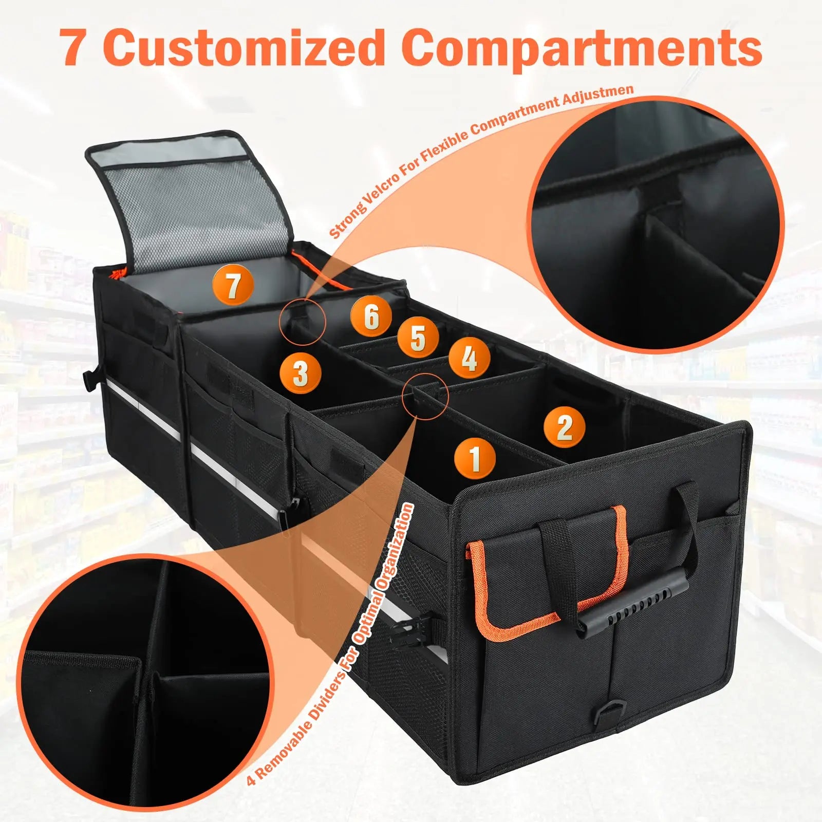 JMT-301386 Spacious Collapsible Car Trunk Organizer and Cooler Bag for Efficient Storage Solutions