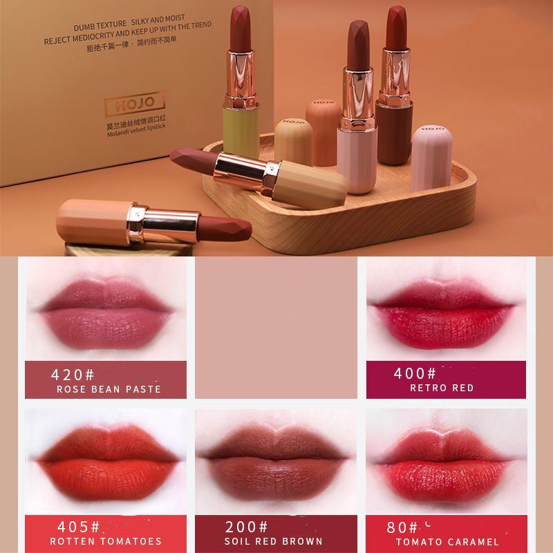 JMT-302026 Mousse Velvet Lipstick Set - Moisturizing Finish, 5 Sticks, 3.8g Each
