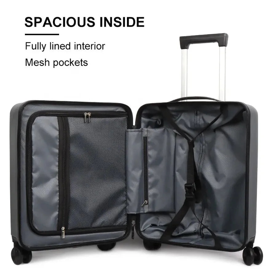 JMT-302474 Hard Shell Cabin Travel Trolley Suitcase with Durable Design for Easy Carrying