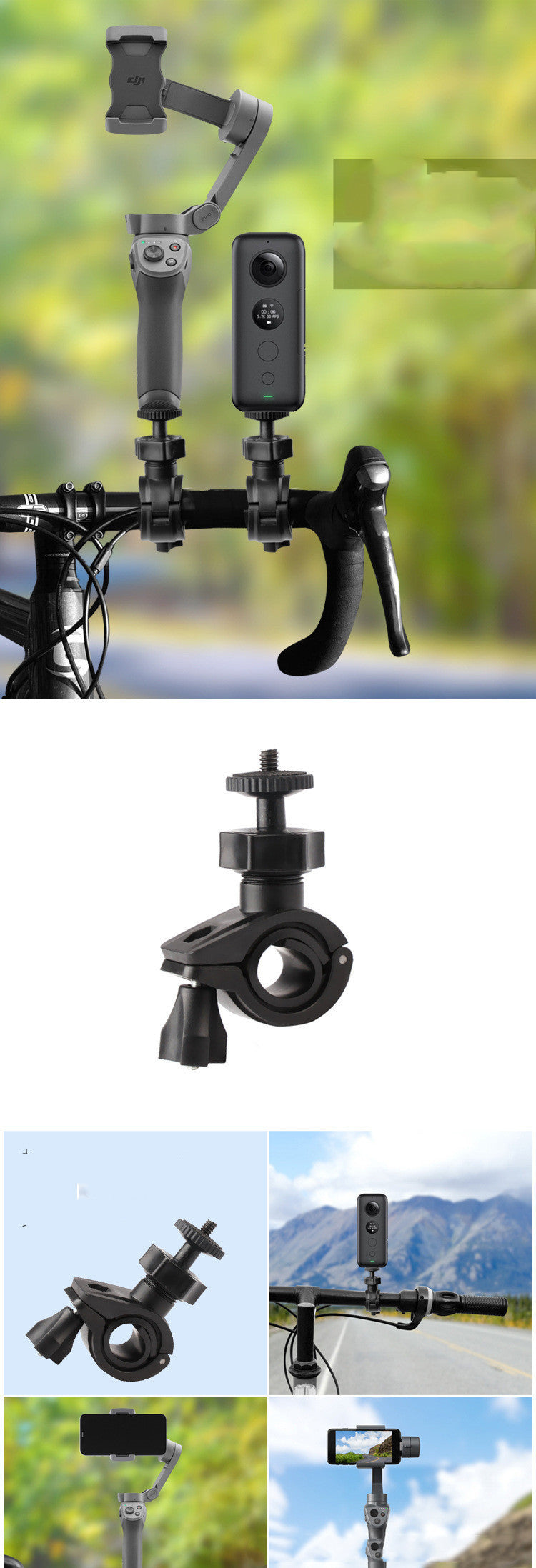 JMT-302922 Bicycle Camera Clip for Pipes 15-31mm - Black Accessory
