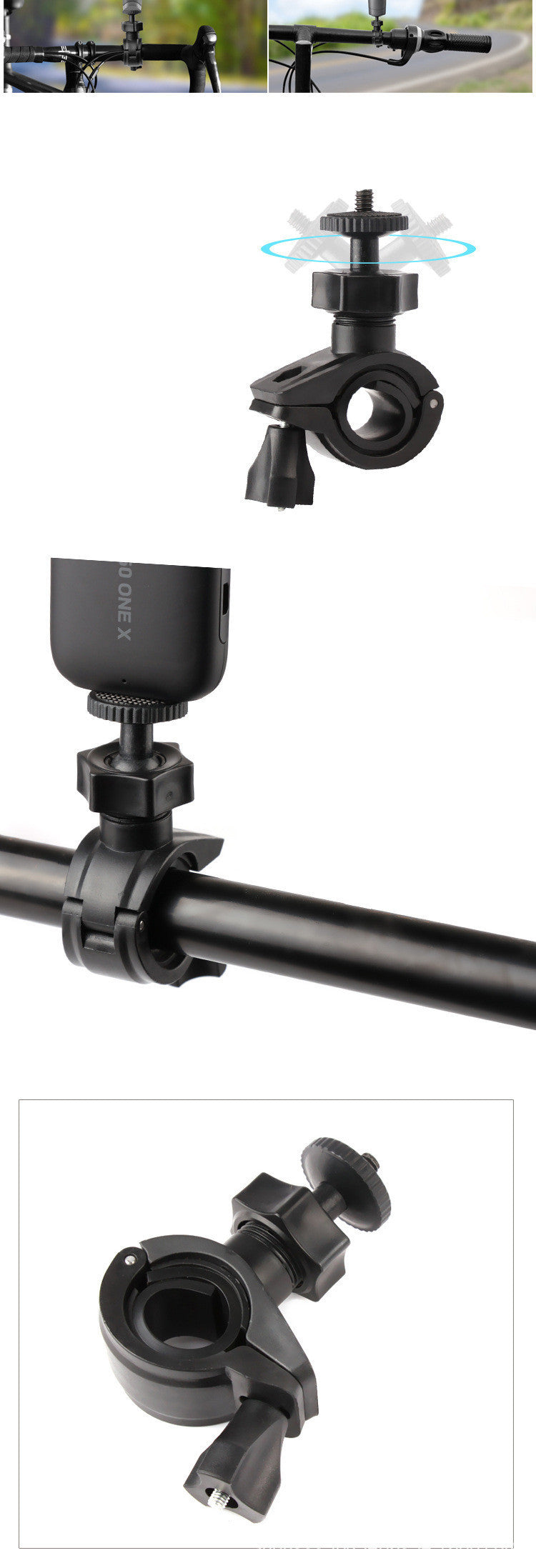 JMT-302922 Bicycle Camera Clip for Pipes 15-31mm - Black Accessory