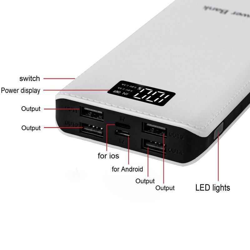 JMT-303242 20000mAh Multi-Port Power Bank with Liquid Lithium Ion Battery and Fast Charging Capability