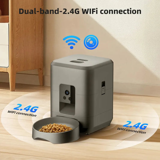 JMT-303434 Automatic Cat Feeder with 2L Capacity and Video Camera Including Night Vision and 2.4G WiFi Connectivity