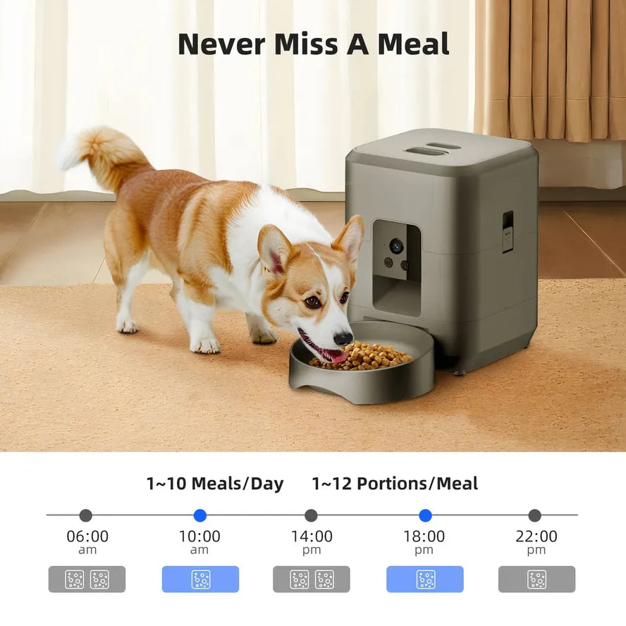 JMT-303434 Automatic Cat Feeder with 2L Capacity and Video Camera Including Night Vision and 2.4G WiFi Connectivity