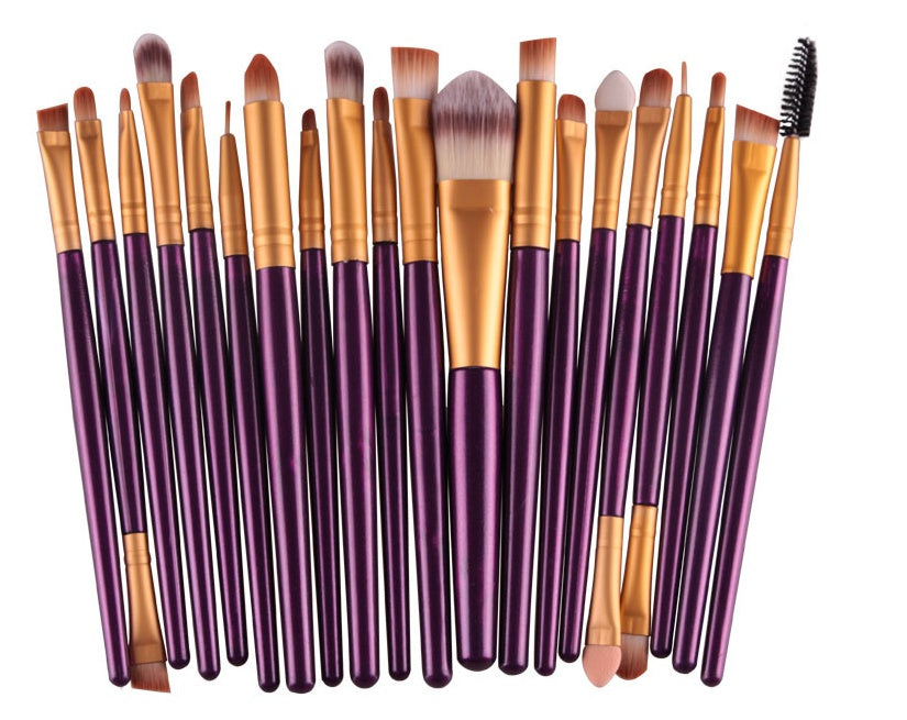 JMT-303498 Makeup Brush Set with Loose Powder, Blush, and Eye Shadow Brushes in OPP Bag
