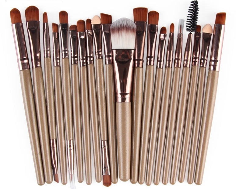 JMT-303498 Makeup Brush Set with Loose Powder, Blush, and Eye Shadow Brushes in OPP Bag