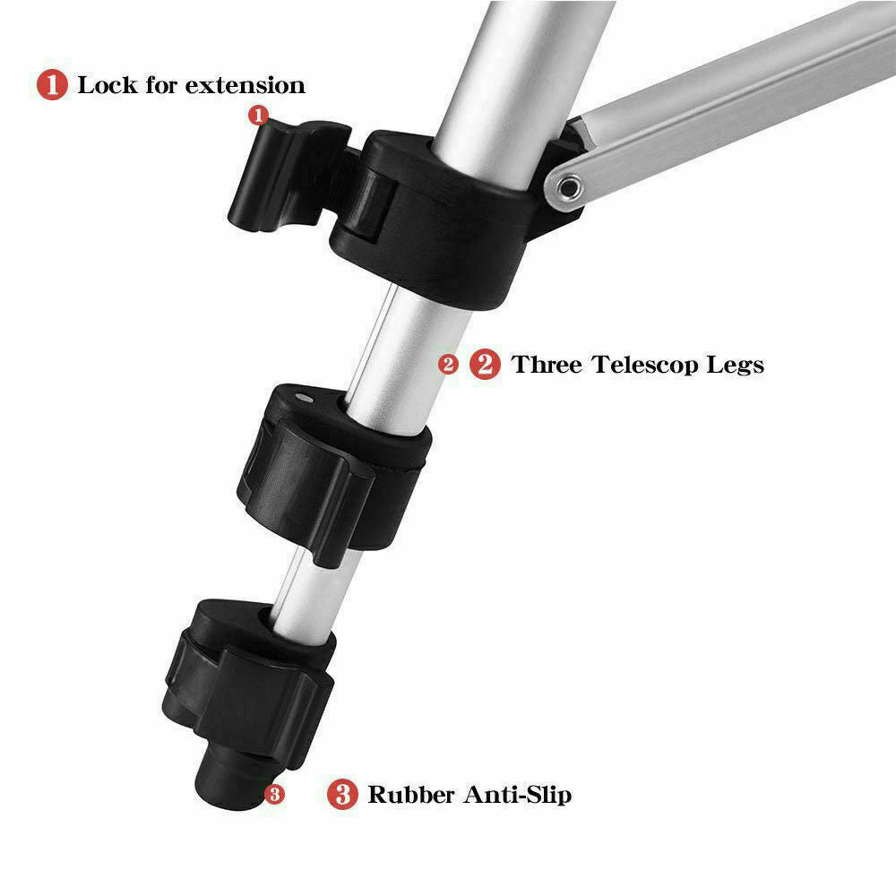 JMT-304074 Portable Aluminum Tripod Stand for Mobile Phones with 360-Degree Swivel Head and Quick-Flip Leg Locks